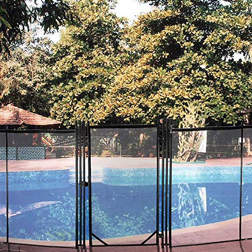 Happybuy Removable Pool Safety Fence Door 4x25FT Manual Lock Black Adaptive with Happybuy Pool Fence
