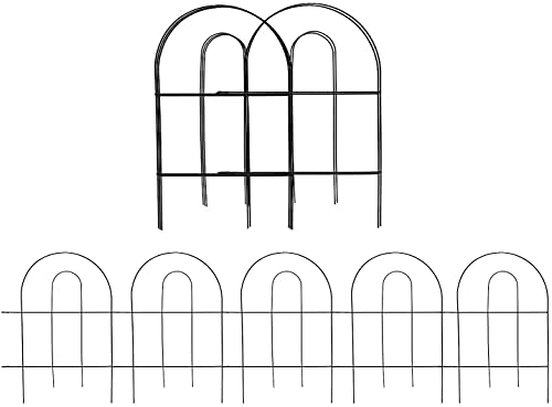 YOUKOOD 18 Inch Decorative Garden Fence 18 in x 13 in Landscape Panel Folding Patio Fences Flower Bed Pet Barrier Section Panel Decorative Fence Animal Barrier for Outdoor Garden Fence (Pack of 5)