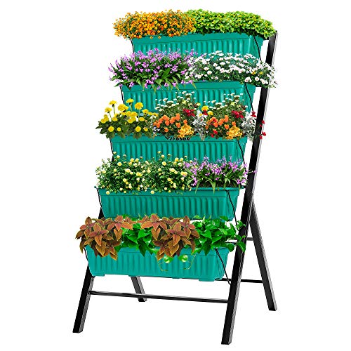 VIVOSUN 4FT Vertical Raised Garden Bed 5 Tier Planter Box Perfect to Grow Flowers Vegetables Herbs for Outdoor and Indoor Gardening