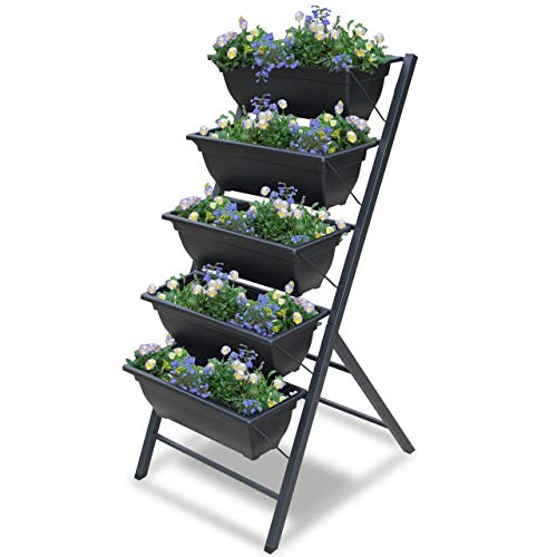 Vertical Garden Planter  5 Tiered Raised Garden Box 3 34 feet high  Indoor or Outdoor planters for Flowers Herbs Vegetables or Seeds  Garraí