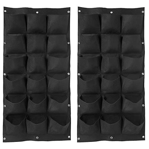 ZOENHOU 2 Pack Total 36 Roomy Pockets Vertical Garden Planter WallHanging Flower Pot Bags Felt Wall Mount Balcony Planter Pouch for Herbs Succulent Flowers and Vegetables