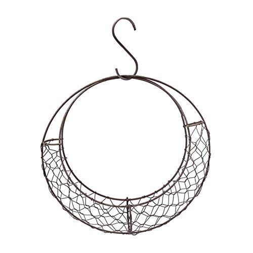 GREENSTORE Metal Wire Wreath Frame Hanger Moon Shape Succulent Flower Pot Metal Hanging Planter Plant Basket Holder with Hook for Garden Home Wedding Decor (NO Plants)