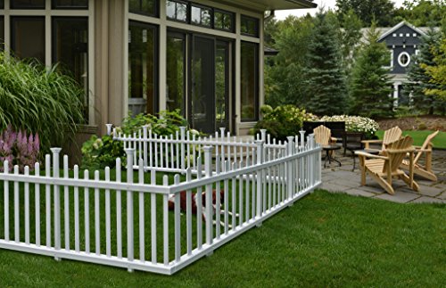 Zippity Outdoor Products ZP19001 No Dig Madison Vinyl Picket Fence White 30 x 565 (1 Box 2 Panels) 1 x Pack of 2