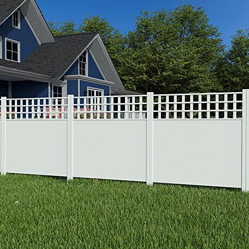 Zippity Outdoor Products ZP19060 Keswick NoDig Vinyl Kit 2Pack (44 H x 42 W) Privacy Screen and Fence White