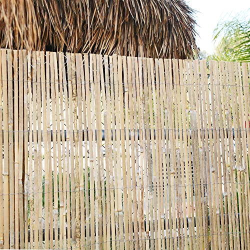 FOREVER BAMBOO Split Bamboo Slats Screening Fencing Natural Raw Finish Bamboo Fence Roll 72 in H x 192 in L