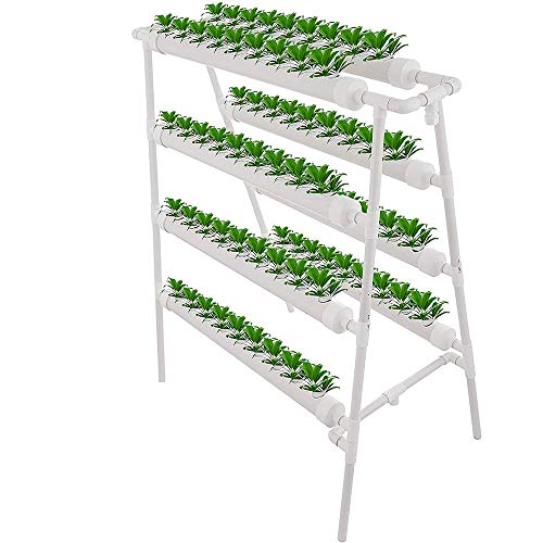 DreamJoy 4 Layers 72 Plant Sites Hydroponic Site Grow Kit 8 Pipes Hydroponic Growing System Water Culture Garden Plant System for Leafy Vegetables Lettuce Herb Celery Cabbage