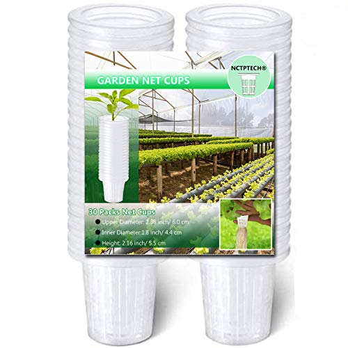 HiodFhip Garden Plastic Net Cups30 Pack 2 Inch Planting Basket Cup Set Garden Slotted Mesh Heavy Duty Wide Lip Design Net Pots for Hydroponics Aquaponics Orchids