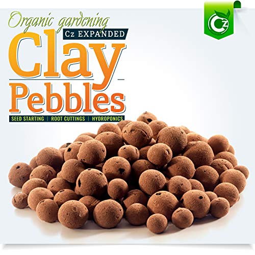 Organic Expanded Clay Pebbles Grow Media  Orchids • Hydroponics • Aquaponics • Aquaculture Cz Garden (20 LBS Organic Cz Garden Expanded Clay Pellets)