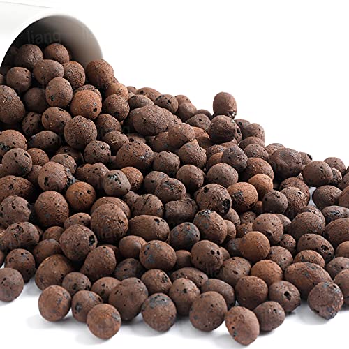 Boniosz 2 Liters Leca Expanded Clay Pebbles 0407 Grow Media Porous Stones Natural Clay Aggregate Pellet Ventilation Drainage Water Purification Ceramsite for Hydroponics Orchids Aquaponics