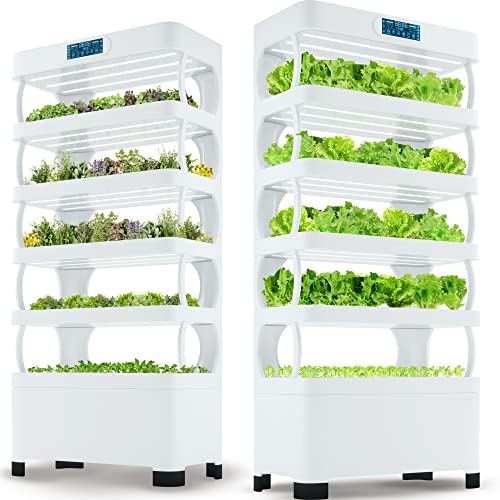 Indoor Hydroponics System  Planter for Herbs Fruits  Vegetables  Automated LED Grow Lights Hydroponic Growing System Vertical Farming for Indoor Tower Garden Kit  72 Planting  85 Seeding Sites