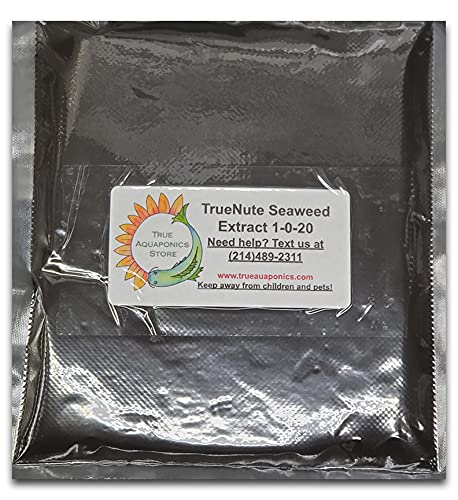 TrueNute Seaweed Extract Powder for Aquaponics Hydroponics Soil and Foliar Spray for Plants Stronger Than Liquid SolubleSpray Plants (16 Ounces)
