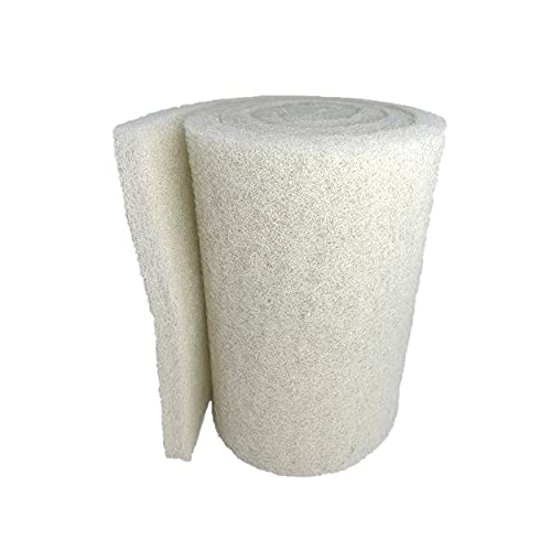 Aquatic Experts Classic Koi Pond Filter Pad FINE  White Bulk Roll Pond Filter Media UltraDurable Fish Pond Filter Material USA (12 inches x 72 inches by 34 to 1 inch)