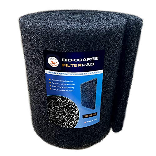 SHRIMP BUBBLE Classic Koi Pond Filter Pad COARSE 12 inches by 72 inches by 1 inch  Black Bulk Roll Water Garden Rigid Latex Coated UltraDurable Filtration Media Material  Made in USA