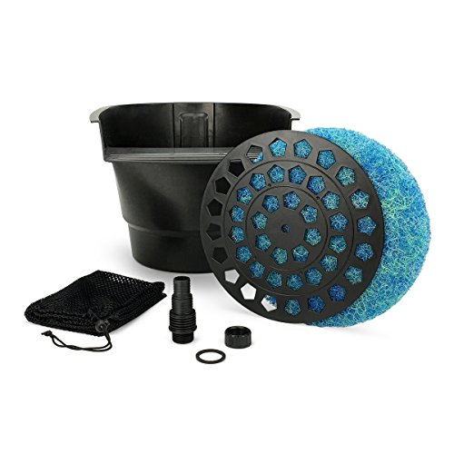 Aquascape Pond Filter and Waterfall Spillway Efficient Mechanical and Biological Filtration Compact  77020Black