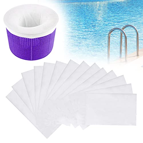 A young store 100 Pack Pool Skimmer Socks Pool Saver Socks Net for Skimmer Basket Ultra fine Mesh Screen Liner Skimmers Cleans Debris and Leaves for Swimming Pool Basket