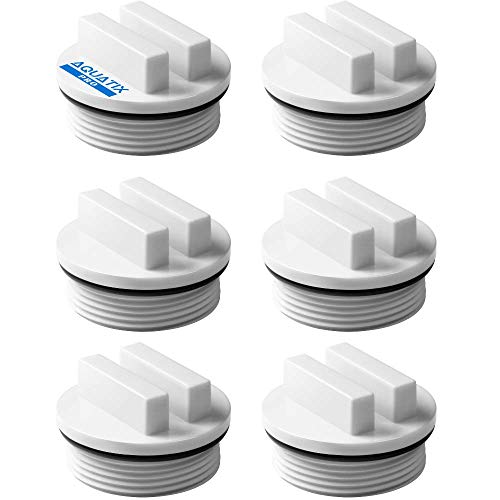 Aquatix Pro Pool Plug 6pc Set with ORings 15 Threaded Winterizing Return Filter Drain Jet Inlet  Outlet Plugs for Above Ground and Inground Swimming Pool  Spa Fits Hayward  Pentair SP1022C
