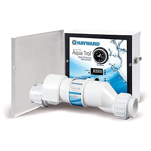 Hayward W3AQTROLRJTL AquaTrol Salt Chlorination System for AboveGround Pools up to 18000 Gallons with Return Jet Fittings Twist Lock Line Cord and Outlet