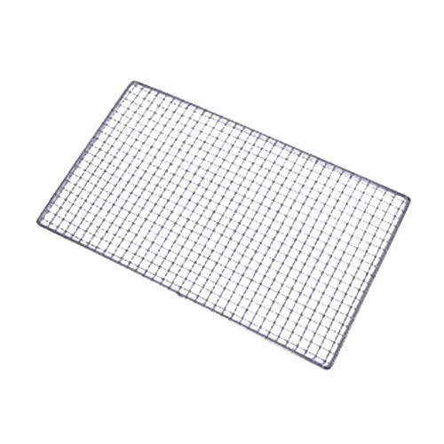 Grill Mesh Mat Stainless Steel Silver Barbecue Grill Grates Replacement Grill Grids Mesh Wire Net Outdoor Cook Party Use on Gas Charcoal Electric Barbecue and More (50x35 cm)