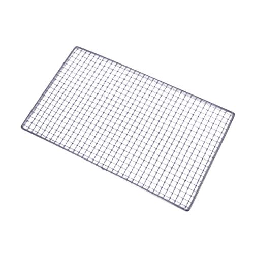 Grill Mesh Mat Stainless Steel Silver Barbecue Grill Grates Replacement Grill Grids Mesh Wire Net Outdoor Cook Party Use on Gas Charcoal Electric Barbecue and More (50x35 cm)