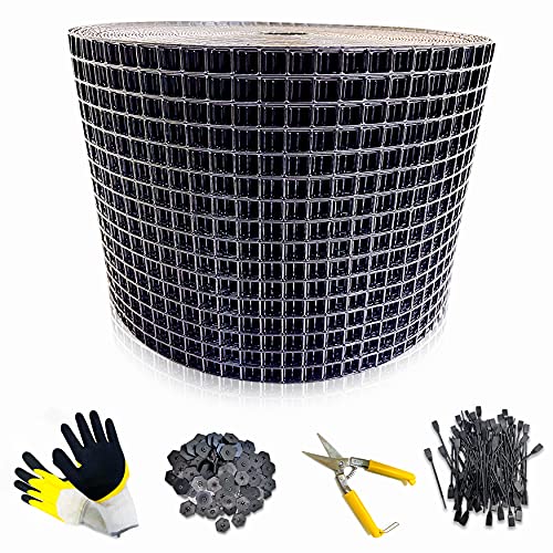SAMU Critter Guard 8in x 100ft Premium Solar Panel Squirrel Barrier with 100 Nylon Plastic Fastener Clips  Wire Mesh Panels PVC Coated Galvanized Steel Solar Panel Bird Wire Screen Protection