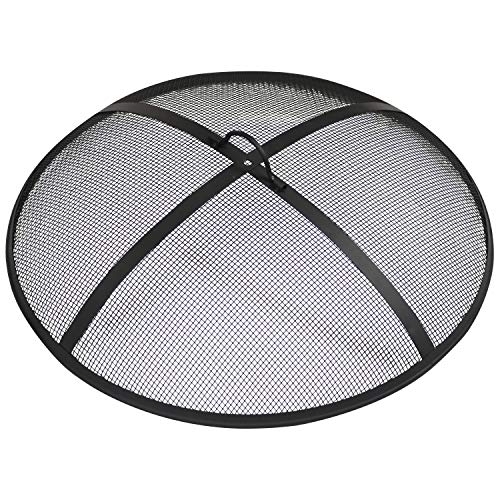 Sunnydaze Outdoor Fire Pit Spark Screen Guard Accessory  Round Fire Pit Screen Cover  HeavyDuty Steel Backyard Fire Pit Mesh Screen with Handle  36Inch Diameter