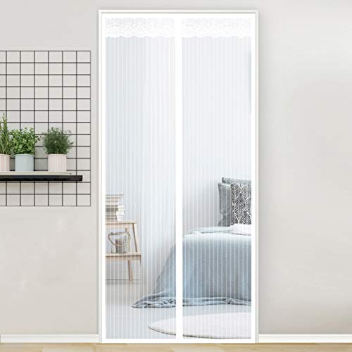 THAIKER Mosquito Door Screen 170x230cm with Heavy Duty Mosquito Mesh for BalconyPatio DoorSize Up to White