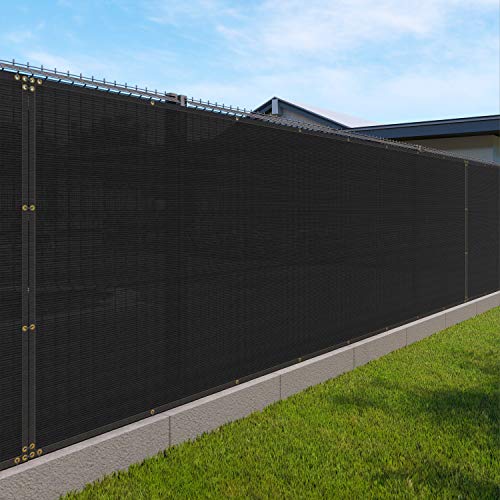 5 x 25 Privacy Fence Screen in Black with Brass Grommet 85 Blockage Windscreen Outdoor Mesh Fencing Cover Netting 150GSM Fabric  Custom