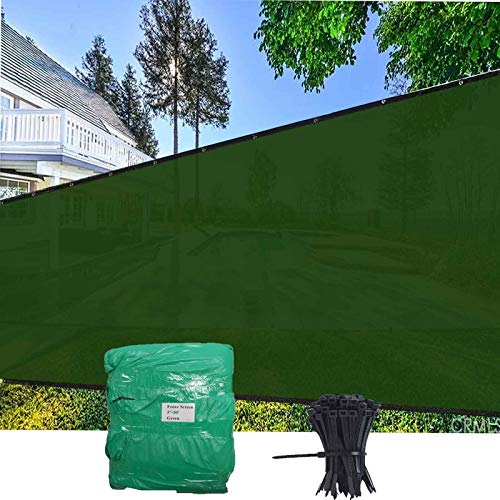 EVERGROW 5 x 50 Dark Green Privacy Fence Screen with Brass Grommets Heavy Duty 150 GSM Pefect for Outdoor Back Yard and Deck Free Zip Ties 90 UV Blockage 5 x 50 Green