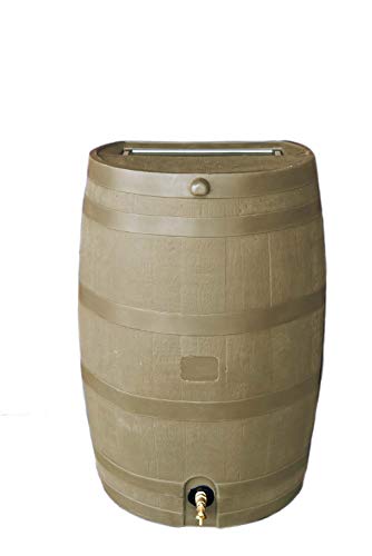 RTS Home Accents 50Gallon Rain Water Collection Barrel with Brass Spigot Tan