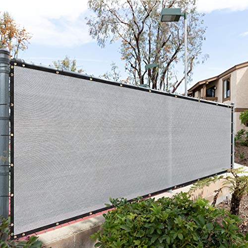 Royal Shade 6 x 50 Grey Fence Privacy Screen Cover Windscreen with Heavy Duty Brass Grommets Cable Zip Ties Include Custom Make Size