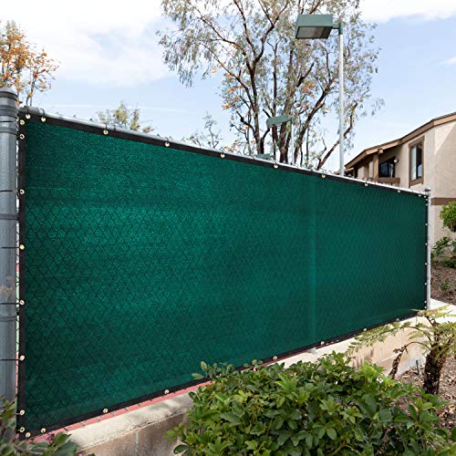 Royal Shade 8 x 50 Green Fence Privacy Screen Cover Windscreen with Heavy Duty Brass Grommets  Cable Zip Ties Include Custom Make Size
