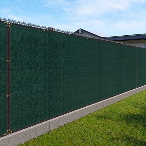 Windscreen4less Heavy Duty Privacy Screen Fence in Color Solid Green 8 x 25 Brass Grommets 150 GSM  Customized