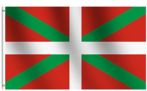 rhungift 3x5 Foot Basque FlagScreen Printed 100D Thick PolyesterBrass Grommets Fade Resistant Premium for Home and Parades Official Party Biscay Green St Andrews Cross Flags