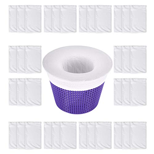 Jixiangdou Pool Skimmer Socks Filter Nets Swimming Pool Fine Nylon Mesh Sock Liner Saves Filters Perfect Savers for Baskets  Skimmers Removes Debris Leaves (Basket not Included) (50)