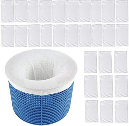 Nexleeve 30Pack Pool Skimmer SocksFilter Saver Fine Mesh Pool Socks Net for Filter BasketUltra fine Mesh Screen Liner for Swimming Pool Basket