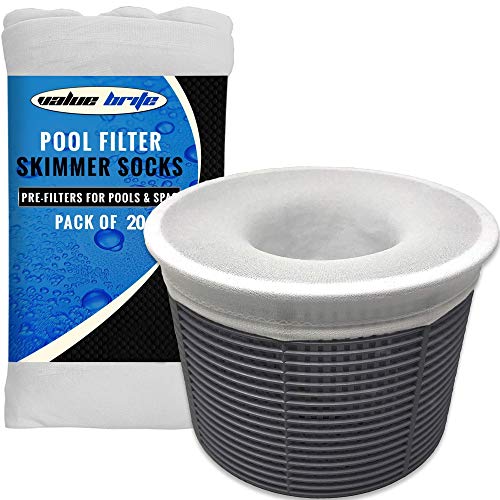 Pool Skimmer Socks  Pack of 20 Fine Mesh Swimming Pool  Spa PreFilter Savers for Filters Baskets and Skimmers