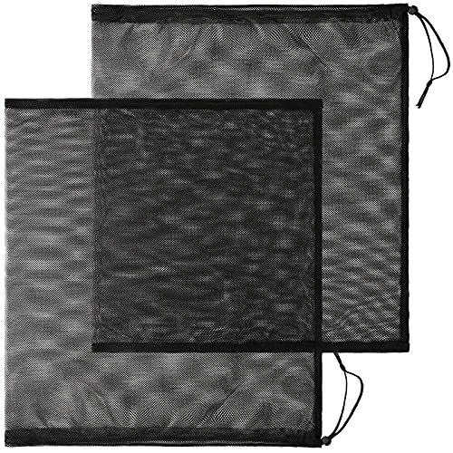 Shappy 2 Pieces 19 x 20 Inch Large Pump Barrier Bag Pond Pump Filter Bag Pump Mesh Bag Fine Mesh Aquarium Filter Media Bag with Drawstring for Pond Biological Filters Pond Submersible Outdoor