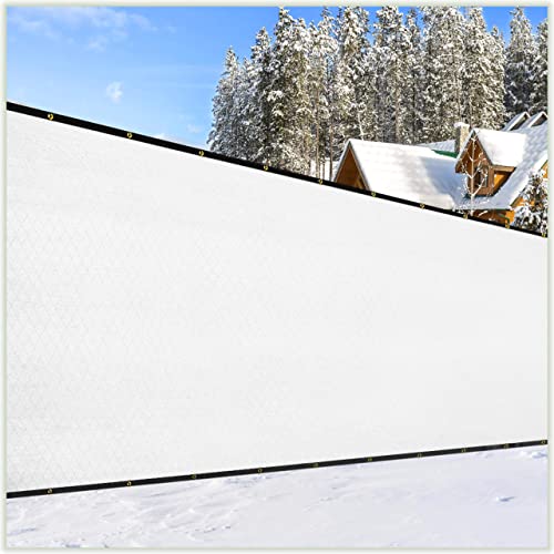 ColourTree 4 x 50 White Fence Privacy Screen Windscreen Cover Fabric Shade Tarp Netting Mesh Cloth  Commercial Grade 170 GSM  Cable Zip Ties Included  We Make Custom Size