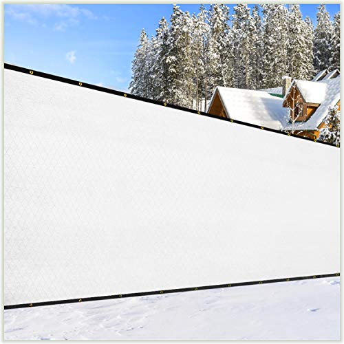 ColourTree 6 x 50 White Fence Privacy Screen Windscreen Cover Fabric Shade Tarp Netting Mesh Cloth  Commercial Grade 170 GSM  Cable Zip Ties Included  We Make Custom Size