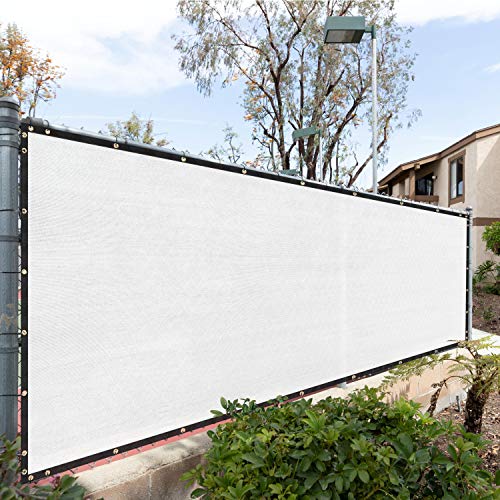 Royal Shade 5 x 50 White Fence Privacy Screen Windscreen Cover Netting Mesh Fabric Cloth  Get Your Privacy Today Stop Neighbor Seeing Protect Privacy  Cable Zip Ties Includ  We Make Custom Size