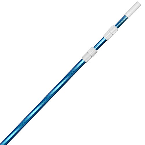Aquatix Pro Swimming Pool Pole 4 to 12 Feet Professional Aluminium Telescopic Pole Best for Skimmer Nets Vacuum Heads and Brushes Strong Grip  Lock Ribbed Finish 11mm Commercial Thickness