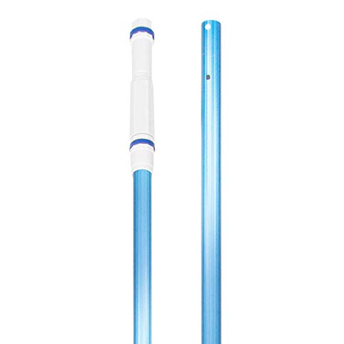 US Pool Supply Professional 16 Foot Blue Anodized Aluminum Telescopic Swimming Pool Pole Adjustable 2 Piece Expandable StepUp  Attach Connect Skimmer Nets Rakes Brushes Vacuum Heads with Hoses