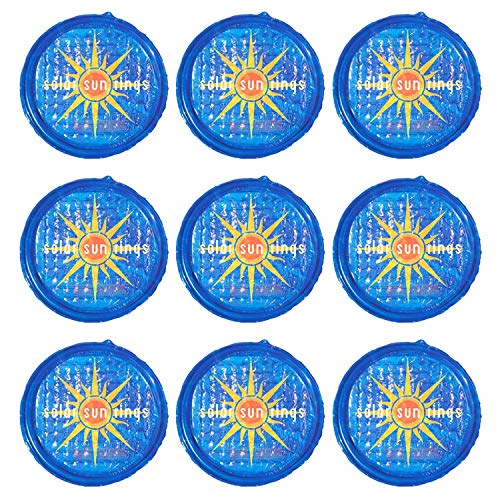 Solar Sun Rings UV Resistant Above Ground Inground Swimming Pool Hot Tub Spa Heating Accessory Circular Heater Solar Cover Blue (9 Pack)
