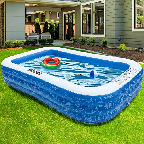 HiTauing 130 X 72 X 20 Inflatable Swimming Pool Family FullSize Kiddie Pools Inflatable Lounge Pool for Kiddie Kids Adult Infant Toddlers for Ages 8Outdoor Garden Backyard Water Party