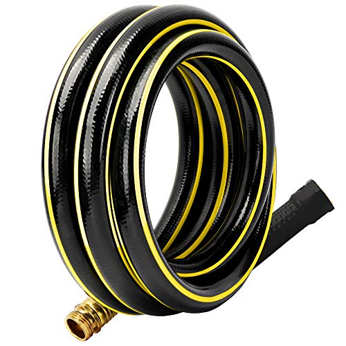 Solution4Patio 34 in x 3 ft Short Garden Hose No Leaking Black LeadHose MaleFemale Solid Brass Fittings for Water Softener Dehumidifier Vehicle Water Filter 12 Years Warranty GH165B23US