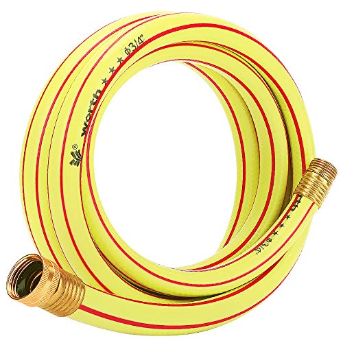 Solution4Patio Homes Garden 10 ft Short Hose 34 inch Yellow LeadHose MaleFemale Commercial Brass Coupling Fittings for Water Softener Dehumidifier Vehicle Water Filter 5 Years Warranty H163A09