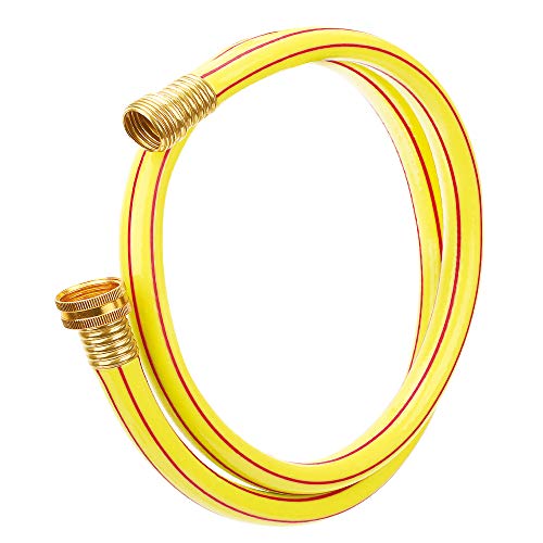Solution4Patio Homes Garden 4 ft Short Garden Hose 58 inch Yellow LeadHose MaleFemale Commercial Brass Coupling Fittings for Water Softener Dehumidifier RV Filter and Camp Water Tank GH153A06