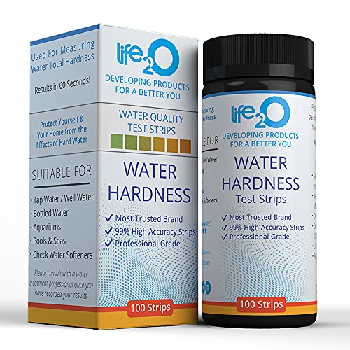 Water Total Hardness Test Strips 100ct  99 Accuracy Hard Water Testing Kit with 025 GPG Optimized Range  Calcium  Magnesium Tester for Water Softener Aquarium Pool Spa Drinking  Well Water