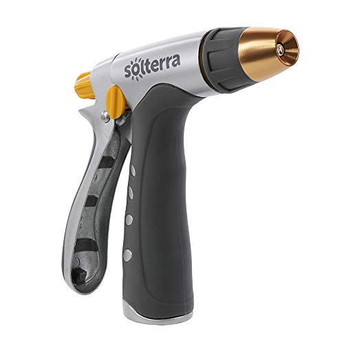 Solterra 56338 Adjustable Garden Hose Nozzle with Rear Trigger Gray