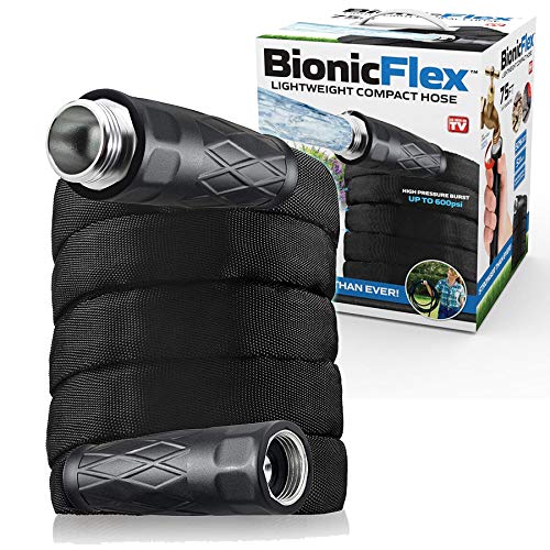 Bionic Flex 75 Garden Hose Ultra Durable  Lightweight Weatherproof Garden Water Hose 500 PSI Crush Resistant EZ Connect Metal Fittings Tear Resistant Kink Free Outdoor Hose Outdoor Yard Hose